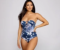 Floral Fusion Foiled One Piece Swimsuit