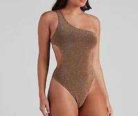 Glitter Scene Lurex One Piece Swimsuit
