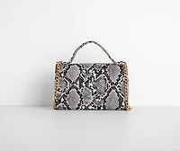 Snake Print Cross-Body Wallet