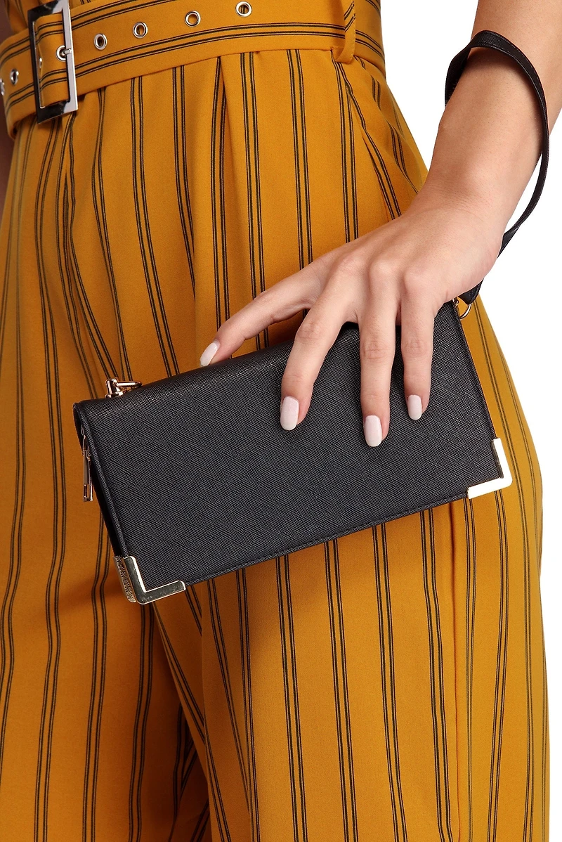 Wallet Crossbody With Metallic Hardware