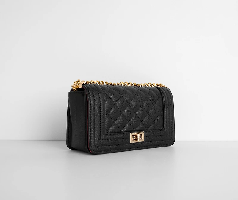 Quilted Elegance Faux Leather Handbag