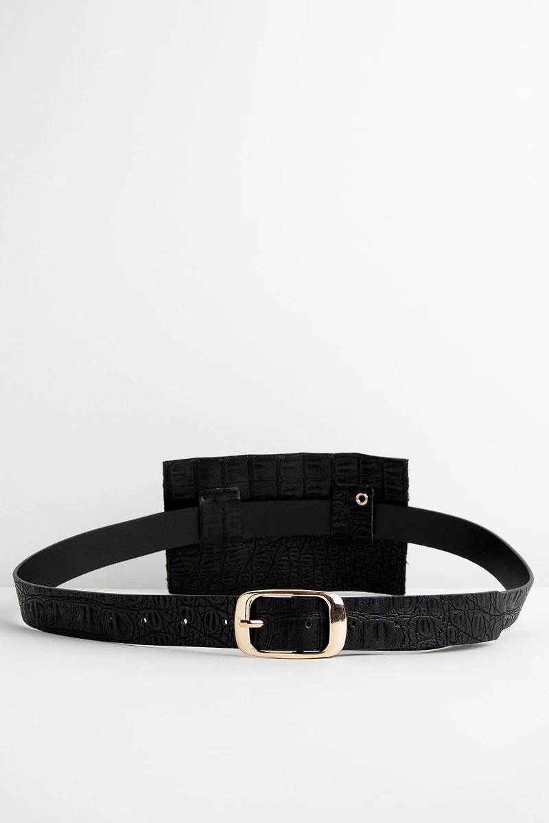 Croc Print Fanny Belt