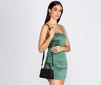 Mini Matte Snake Textured Purse