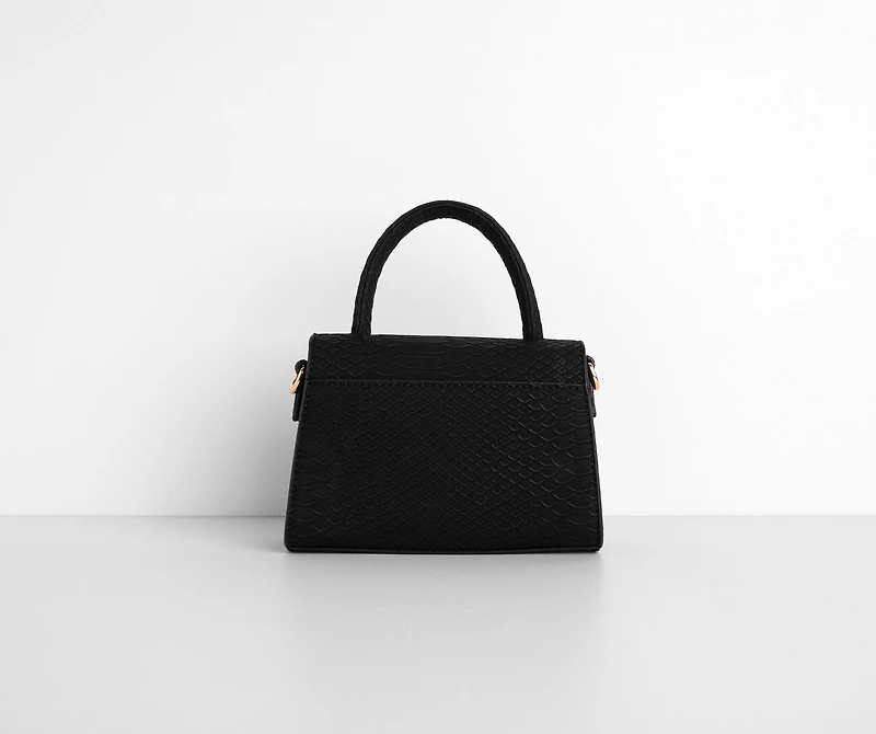 Mini Matte Snake Textured Purse