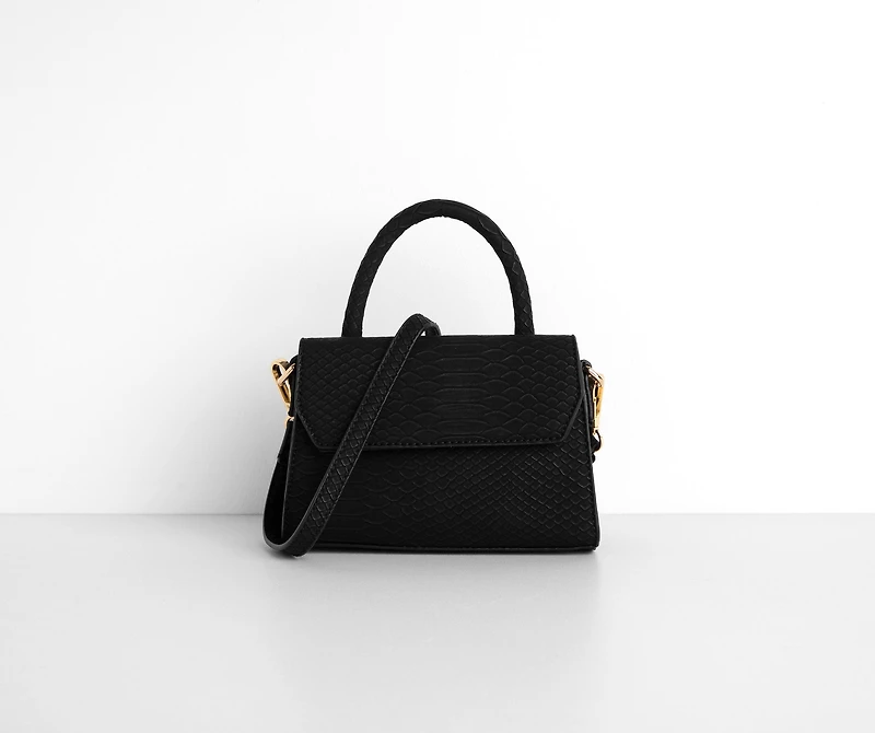 Mini Matte Snake Textured Purse