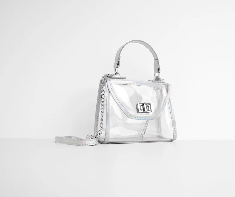 Holographic Trim Clear Mini Purse