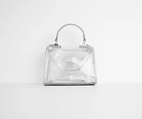 Holographic Trim Clear Mini Purse