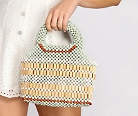 Down To The Last Detail Wooden Beaded Purse