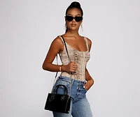 A Luxe Mood Faux Leather Mini Tote