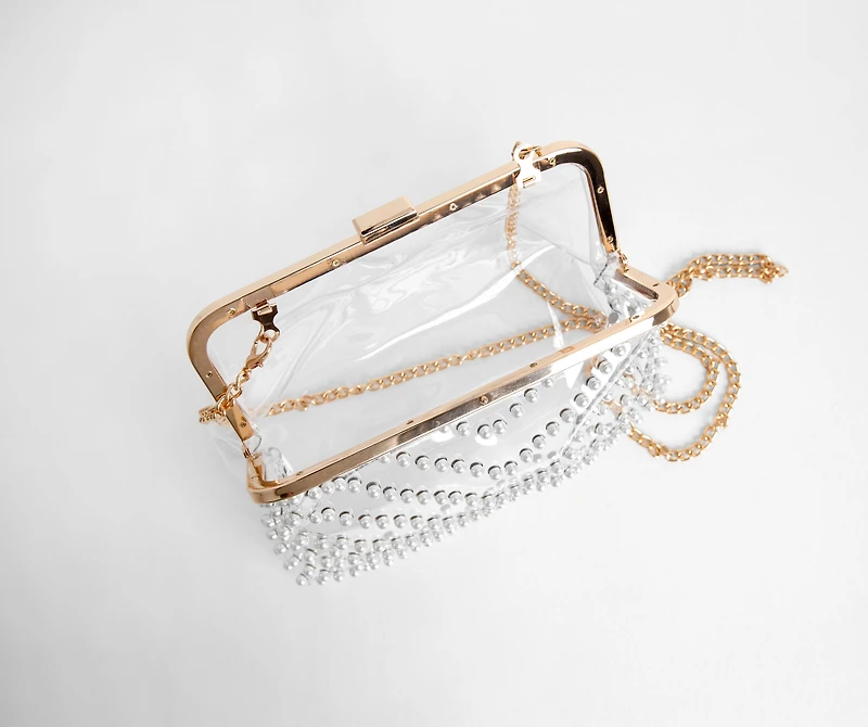 Give A Twirl Clear Pearl Clutch