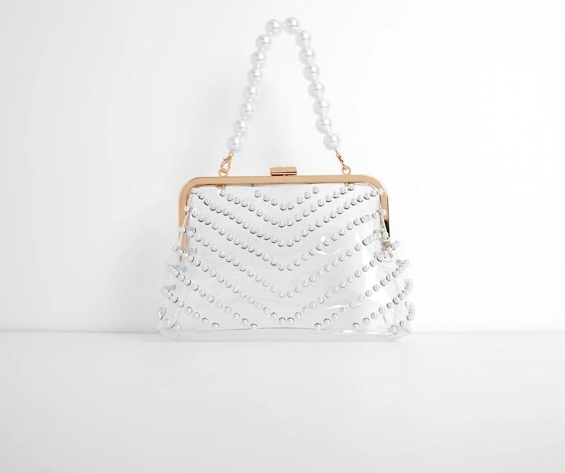 Give A Twirl Clear Pearl Clutch