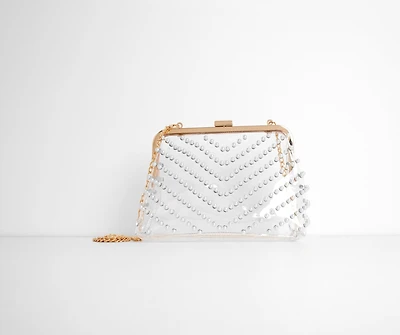 Give A Twirl Clear Pearl Clutch