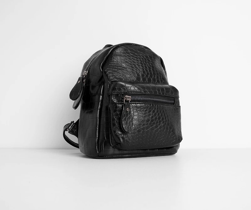 You've Got It Mini Faux Leather Croc Backpack