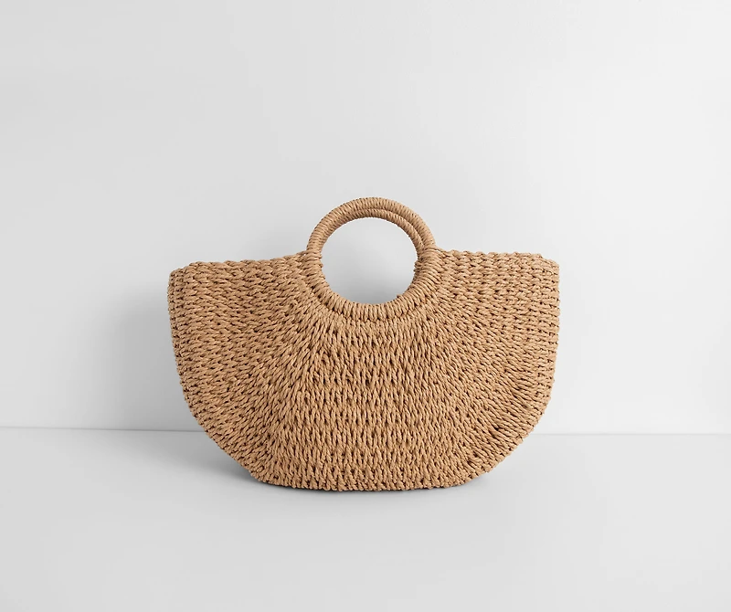 Which Way To The Beach Large Straw Tote