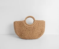 Which Way To The Beach Large Straw Tote