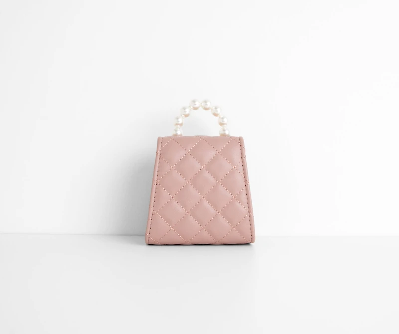 Fancy Babe Pearl Handle Mini Quilted Purse