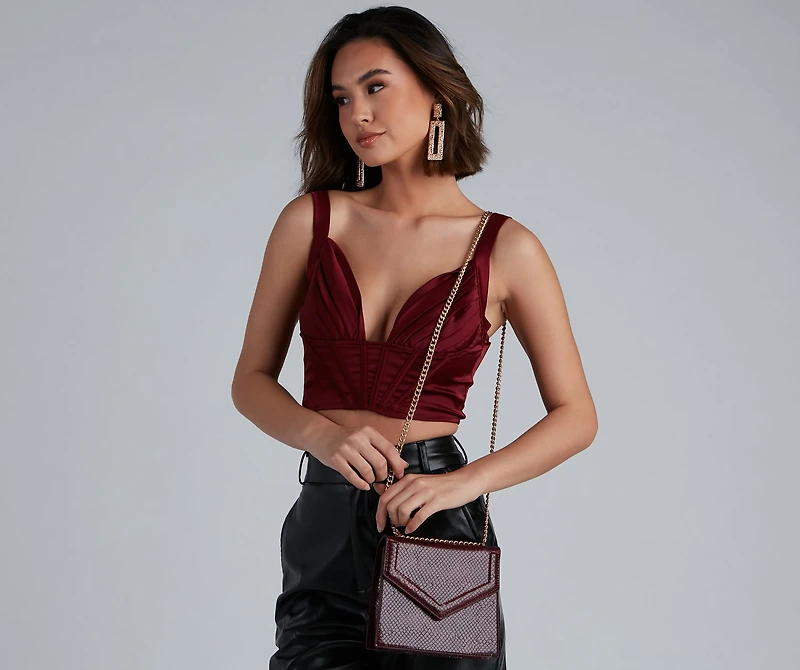 Good Instinct Snake Envelope Crossbody