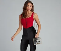 You Fancy Rhinestone Trim Crossbody