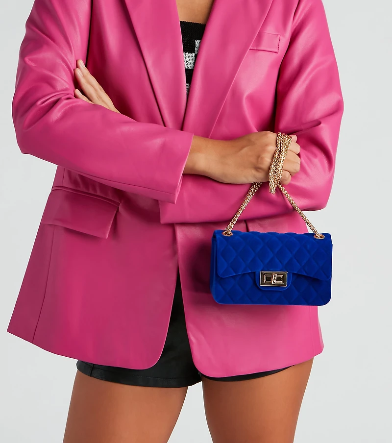 Feel This Velvet Quilt Crossbody Bag