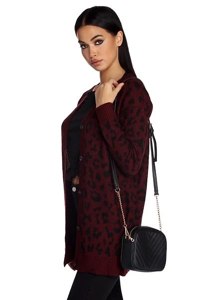 Faux Leather Chevron Crossbody