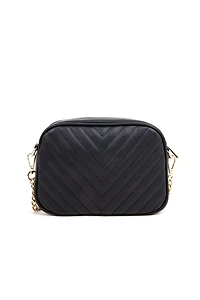 Faux Leather Chevron Crossbody