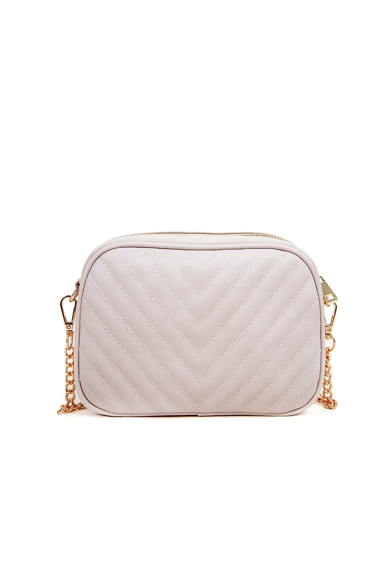 Faux Leather Chevron Crossbody