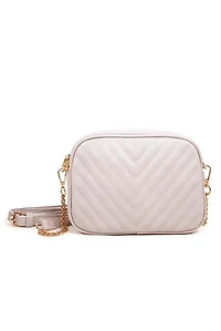 Faux Leather Chevron Crossbody