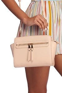 Zip Front Crossbody Satchel