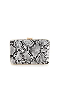 Box It Snake Print Clutch