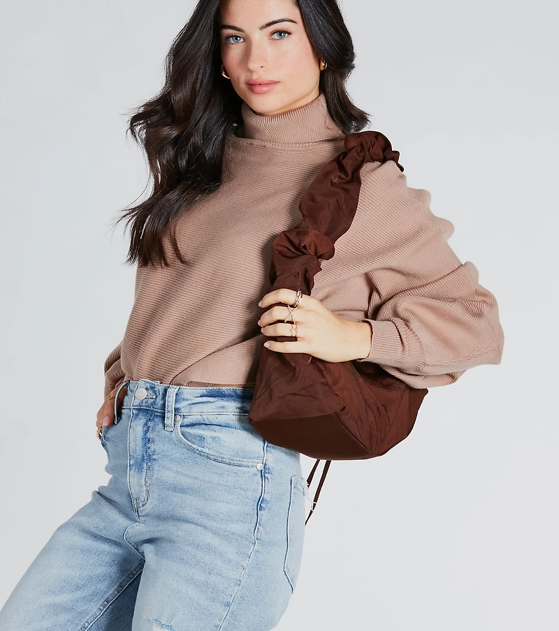 Carry On Style Scrunch Shoulder Bag