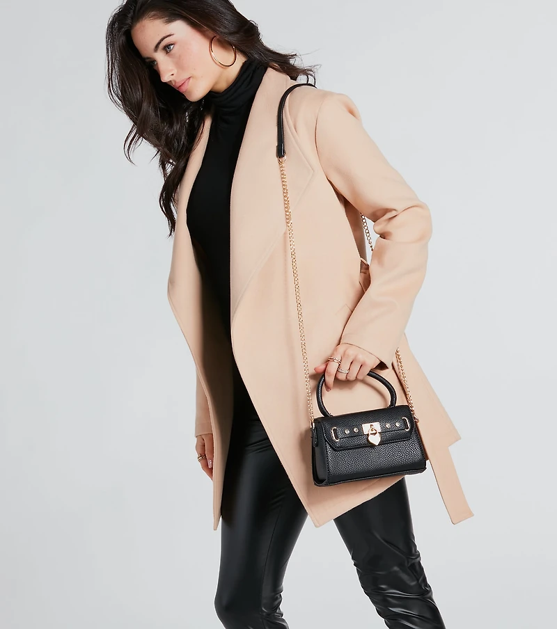 New Lover Heart Charm Mini Satchel Handbag