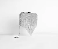 On The Fringe Rhinestone Clutch