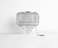 On The Fringe Rhinestone Clutch