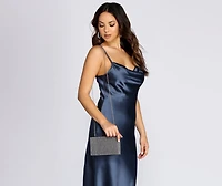 Glittering Mesh Clutch