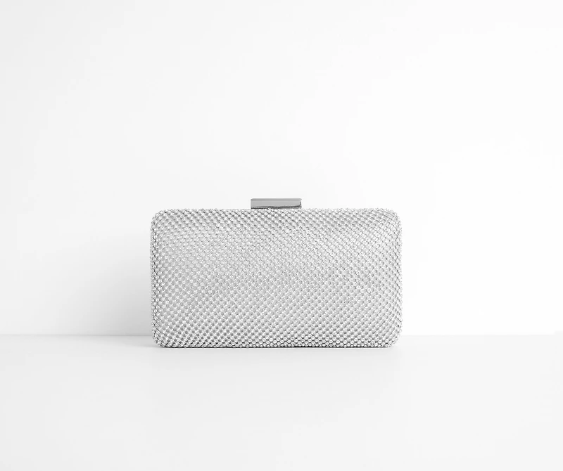 Rhinestone Mesh Cross-body Clutch