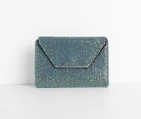 Rhinestone Mesh Envelope Clutch