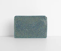 Rhinestone Mesh Envelope Clutch