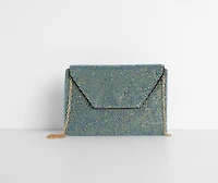 Rhinestone Mesh Envelope Clutch