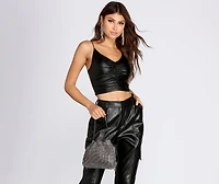 Mini Rhinestone Drawstring Purse