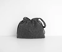 Mini Rhinestone Drawstring Purse