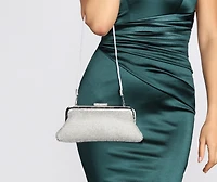 Way To Fame Rhinestone Mesh Clutch