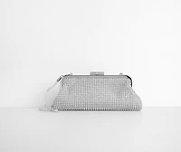 Way To Fame Rhinestone Mesh Clutch