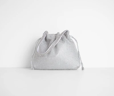 Keeping It Elegant Rhinestone Drawstring Clutch