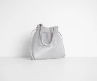 Keeping It Elegant Rhinestone Drawstring Clutch