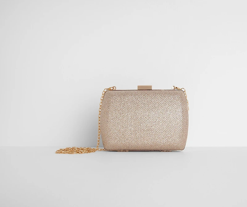 Comin' Clutch Glitter Mesh Evening Bag