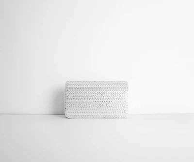 Babez A Star Rhinestone Silver Clutch