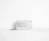 Babez A Star Rhinestone Silver Clutch