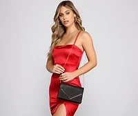 Glitzy Vibes Glitter Mesh Clutch