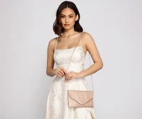 Rise And Glow Rhinestone Envelope Clutch