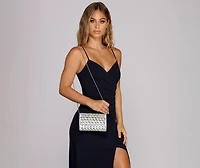 Triangle Rhinestone Clutch
